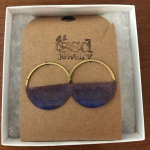 Handmade blue & gold earrings